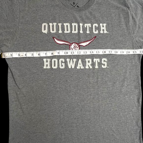 Harry Potter Embroidered Hogwarts Quidditch T-Shirt - XL - Gray- Wizarding World - Picture 11 of 12